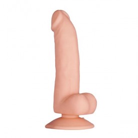 Телесный фаллоимитатор с подошвой-присоской PURRFECT SILICONE DELUXE DONG 6.5INCH - 17 см.