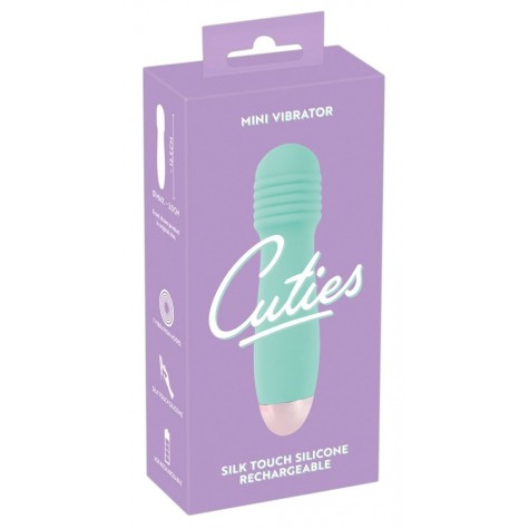 Мятный мини-вибратор Cuties Mini - 12,5 см.